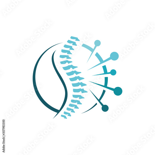 Acupuncture logo design vector. Alternative therapy sign, Chinese medicine and wellness icon concept illustration