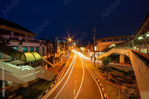 Light Trail in the nightscape from Georgetown, Penang circa 2011