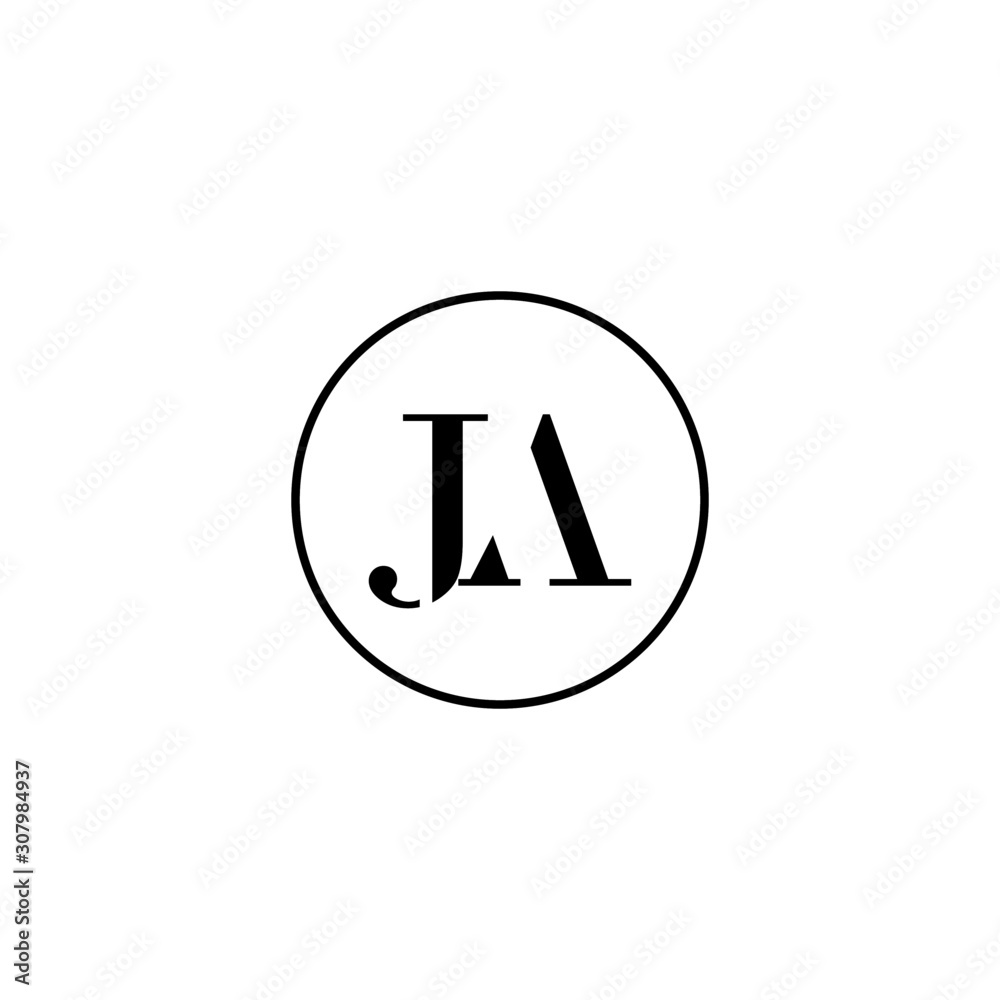 Letter JA initial monogram logo design, wedding, fashion, make up logo