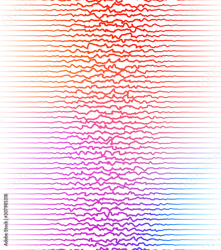 Rainbow equalizer on a white background. Print. Set of Rainbow Colored Modern Equalizers. Frequency Illustration. Music Waves Concept Elements Isolated on White Background.