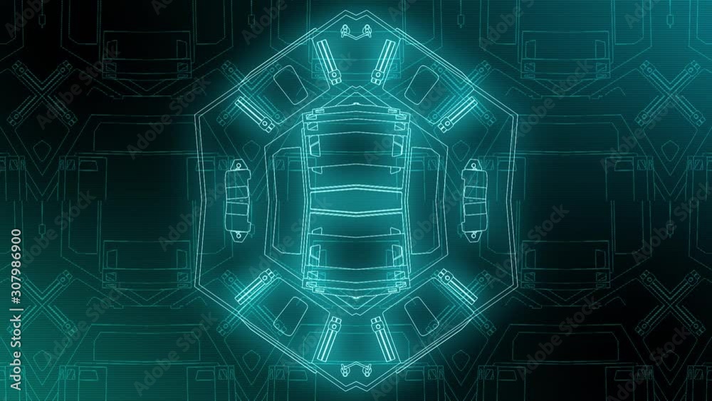 hitech animated background cyan