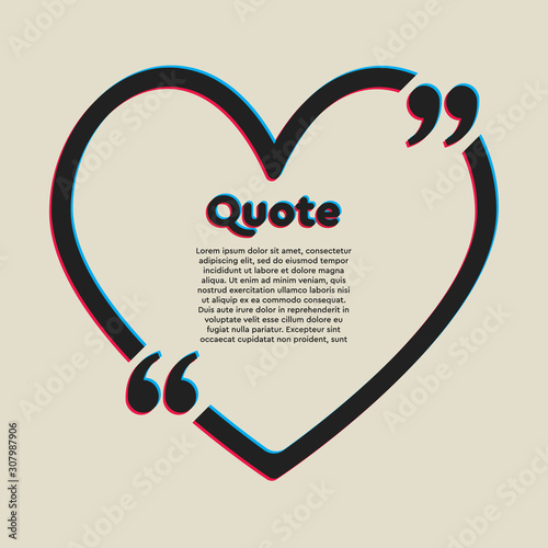 Vector template a creative quote bracket heart