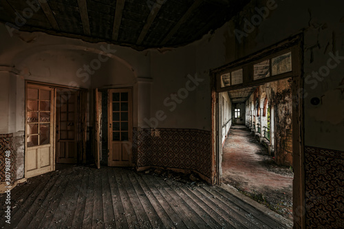 Hall and corridor in abandoned building