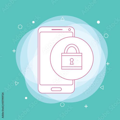 Mobile phone unlocked notification button and password field vector, concept of smartphone security.