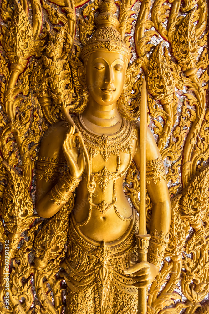 Monument of golden buddha,Temple Thailand.