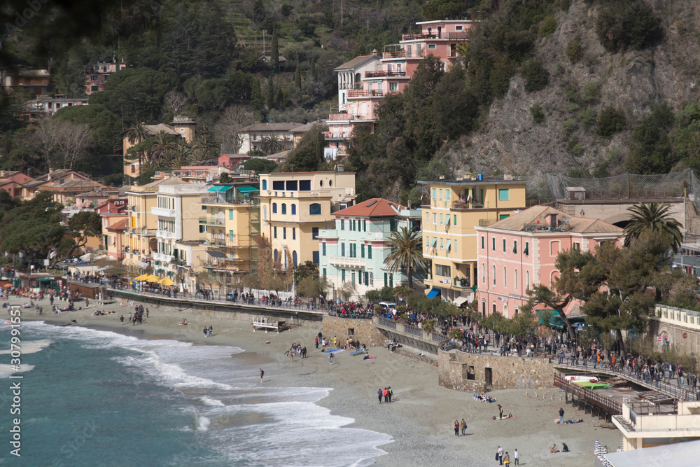 Marine landscape near Monterosso in the National Park of Cinque Terre, Liguria, Italy.