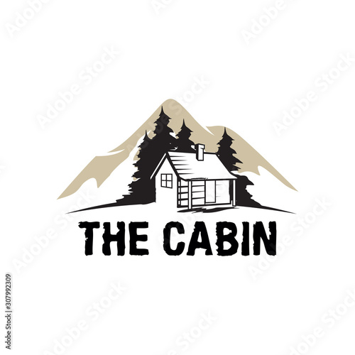 Cabin Wood Logo, Cabin Resort Logo