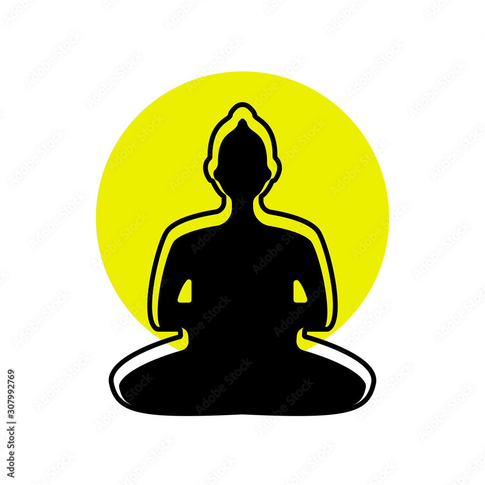Buddha icon vector in trendy simple design Buddha icon vector in trendy simple design
