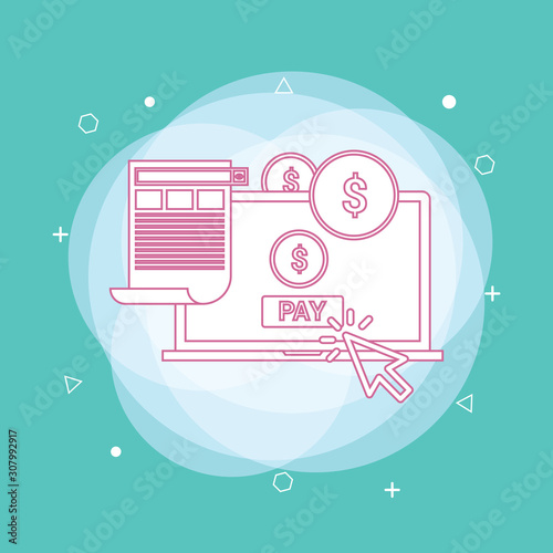 Pay per click advertising, sponsored listing, paid search marketing vector banner.