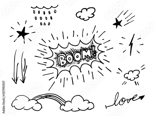 Vector hand drawn collection of design element. use for concept design