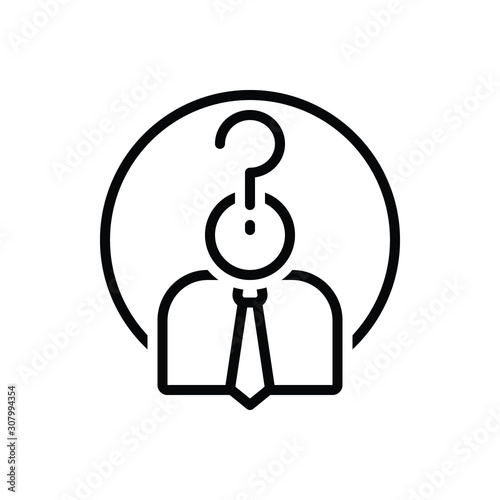 Black line icon for who guess 