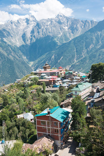 Kinnaur, India - Sep 07 2019- Kalpa village in Rekong Peo, Kinnaur County, Himachal Pradesh, India.