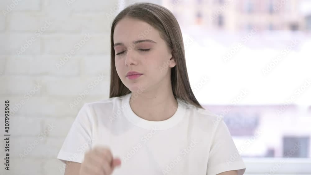 Portrait of Sick Young Woman Coughing Portrait of Sick Young Woman Coughing