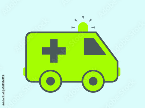 Ambulance emergency vehicle icon. Medical sign.