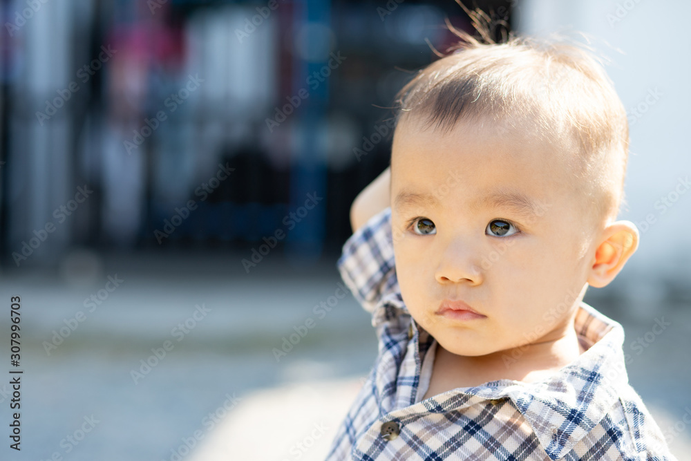 Close up portrait of Little adorable child Close up portrait of Little adorable child