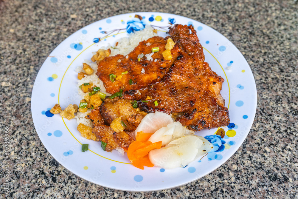 Delicious Vietnam grilled pork chop rice- Com Tam Delicious Vietnam grilled pork chop rice- Com Tam