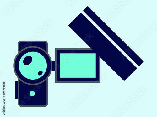 Handy cam vector icon on white background. Flat vector handy cam icon symbol sign from modern electronic stuff fill collection for mobile concept and web apps design.