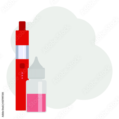 Vaping E-Cigarette illustration smoke background