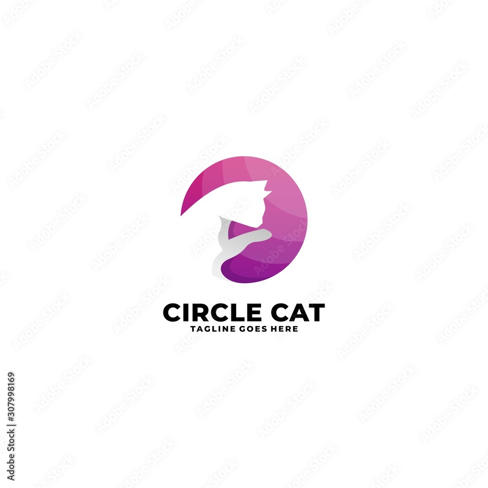 Circle Cat Illustration Vector Template Circle Cat Illustration Vector Template