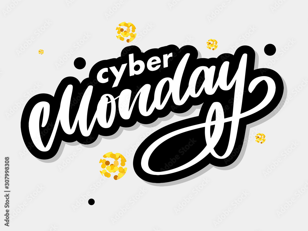 Cyber monday letter. Cyber monday sale banner vector. Cyber monday banner design. Technology background. Concept event advertising. Holiday shopping.