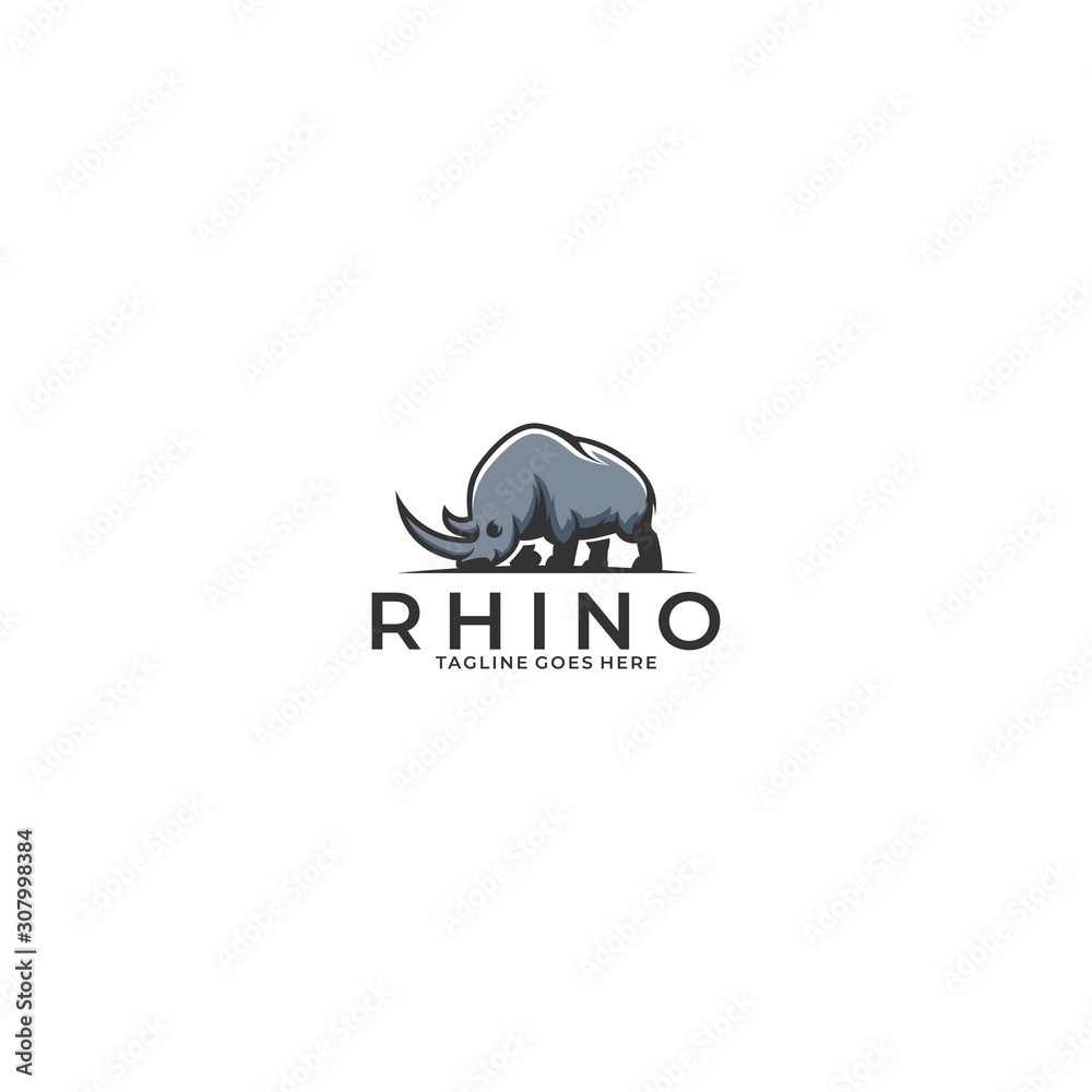 Rhino Illustration Vector Template