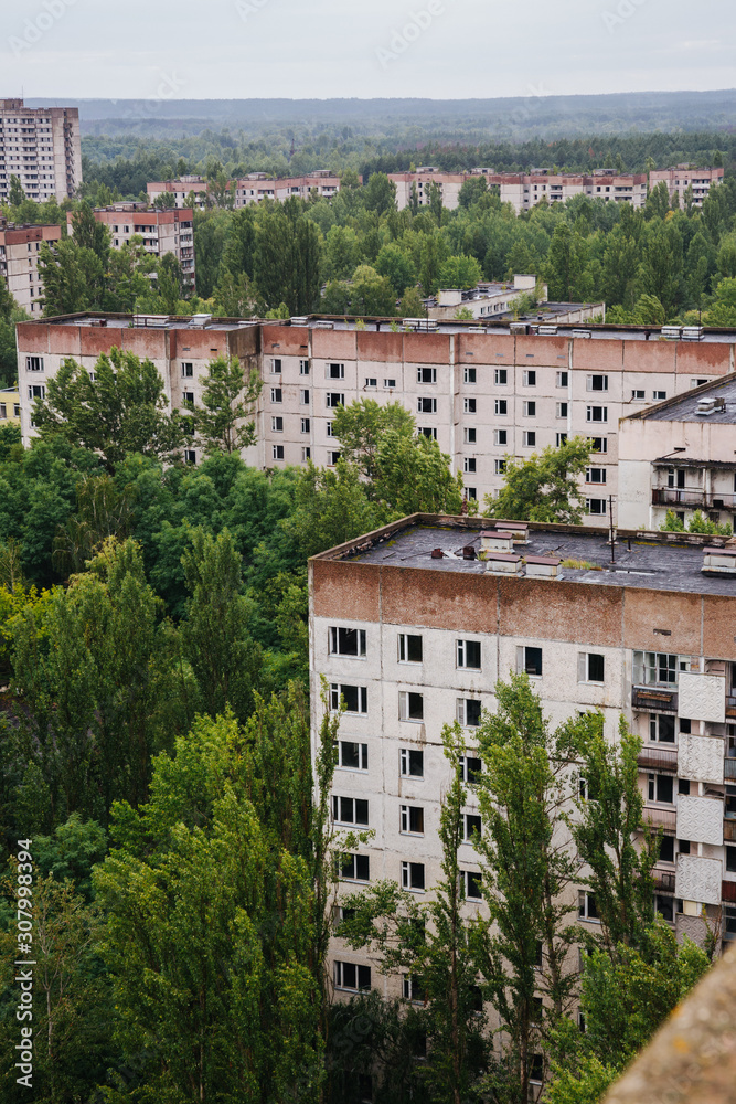 abandoned town of Pripyat near Chernobyl in Ukraine