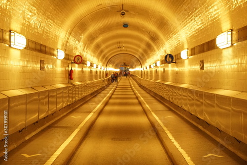 pedestrian tunnel in Hamburg, Germany