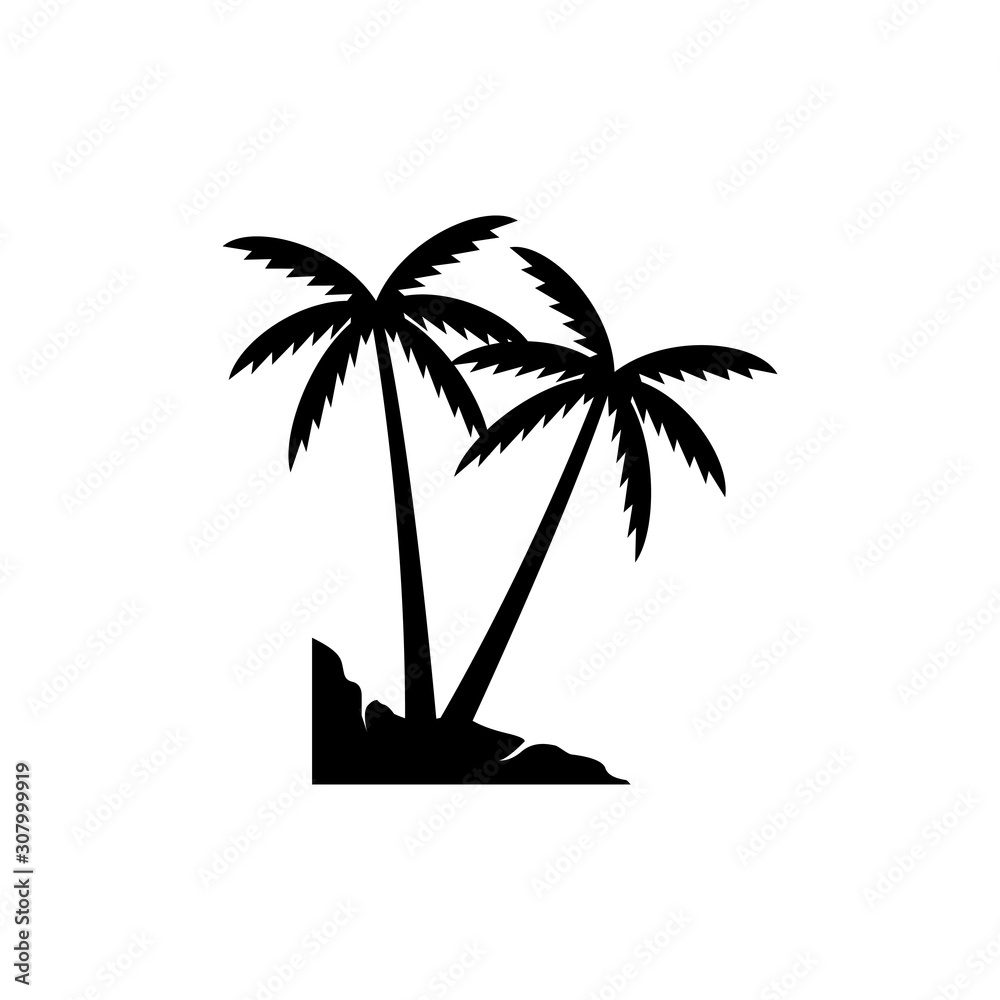 palm tree icon logo template