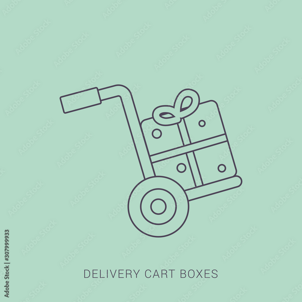 Foto Handcart icon on white background.