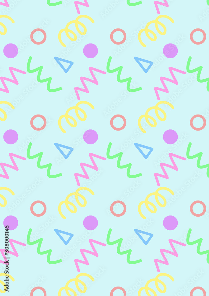 ファンシー レトロ 80年代 パターン 背景 Stock Illustration Adobe Stock