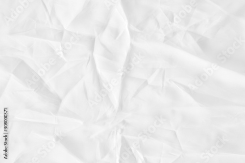 White fabric wrinkled, cloth corrugated texture background.