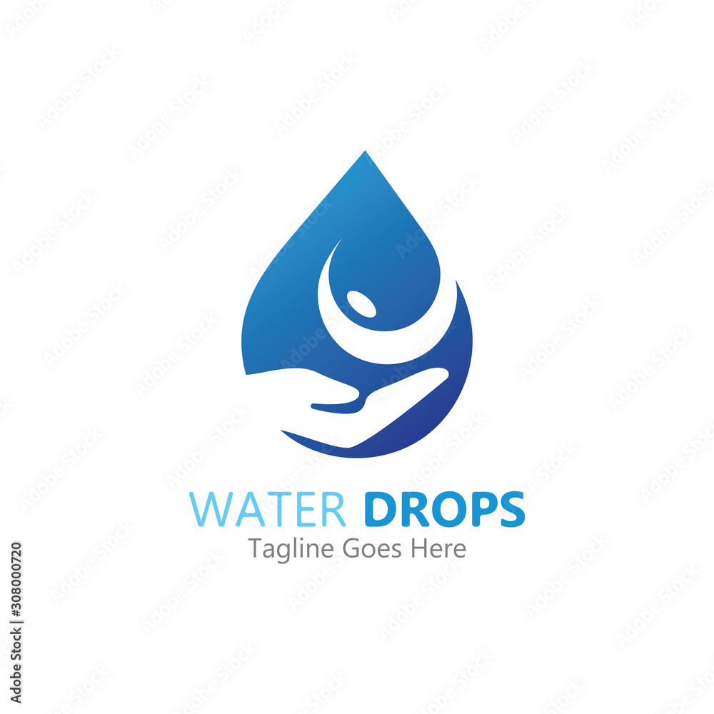 water drop in hand logo vector template symbol water drop in hand logo vector template symbol