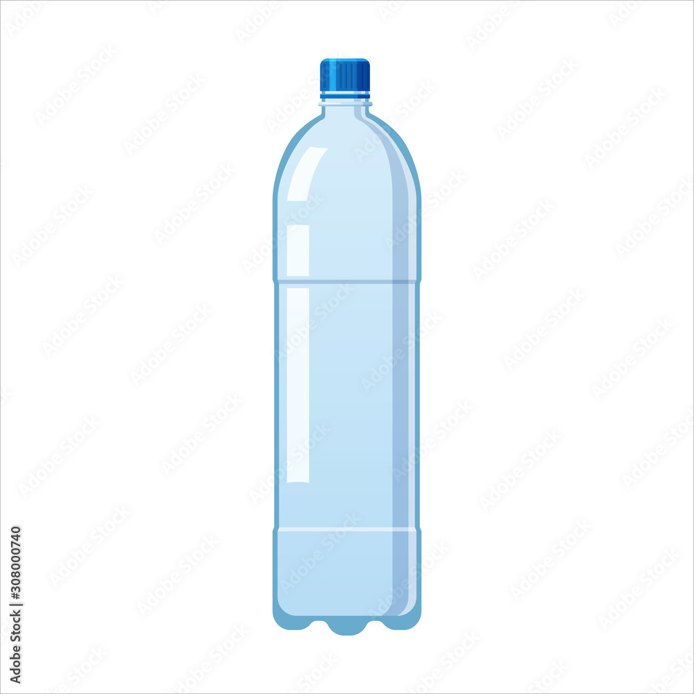 Plastic water bottle icon empty liquid container drink with screw cap Plastic water bottle icon empty liquid container drink with screw cap