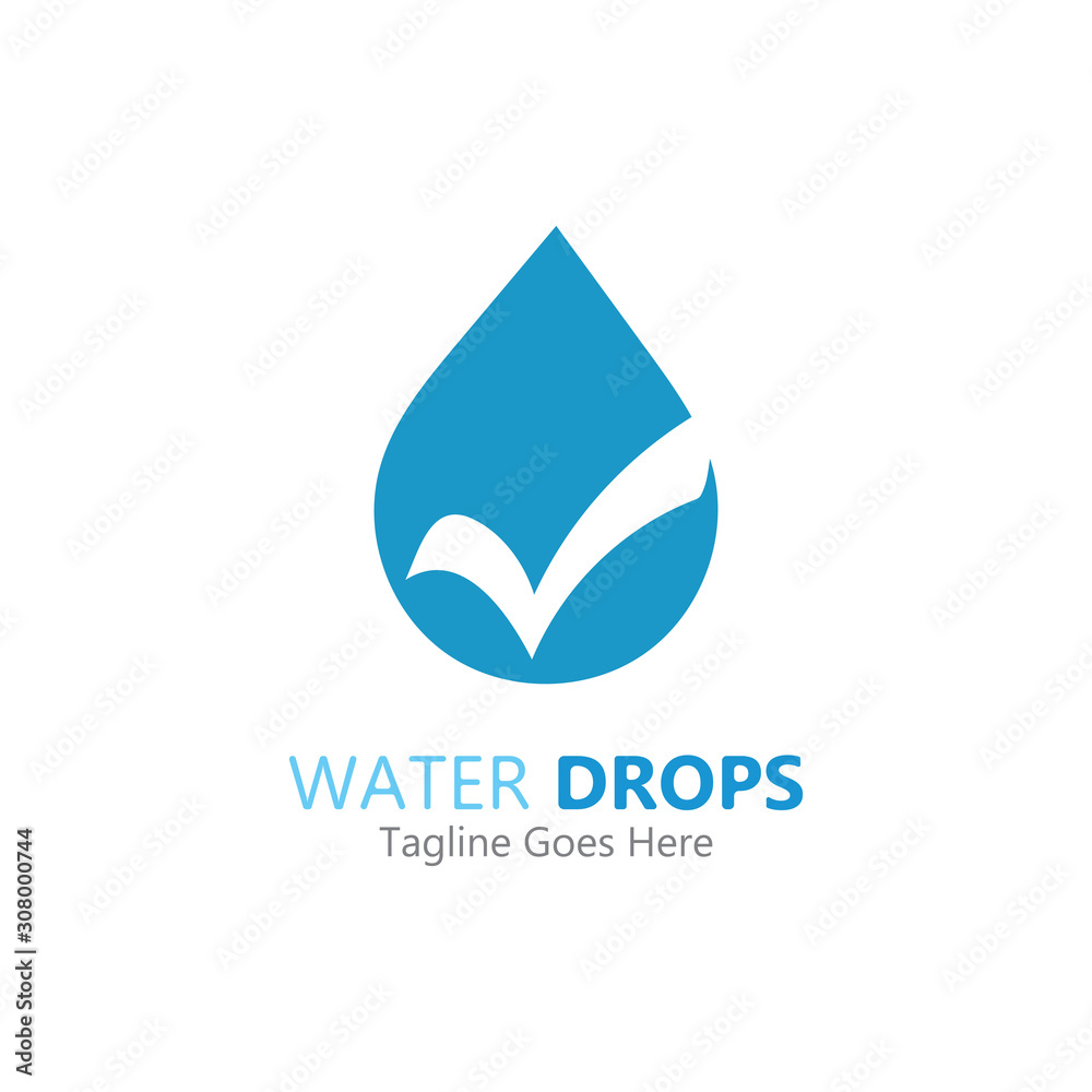 water drop in hand logo vector template symbol