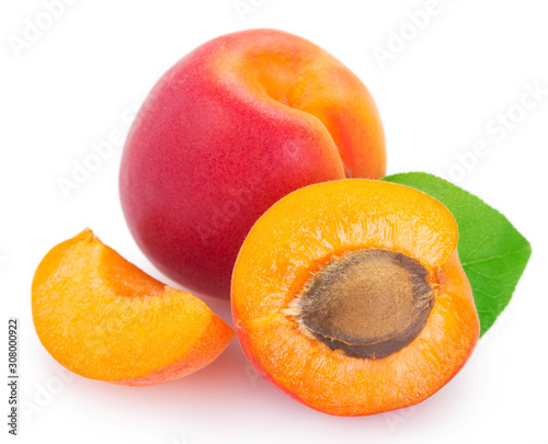 Fresh apricot on white background