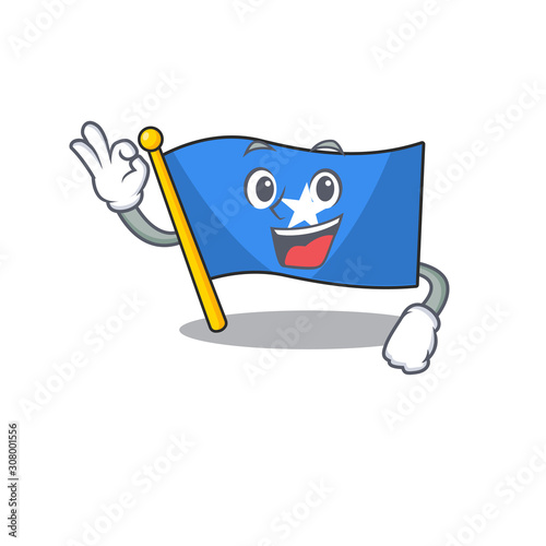 Sweet flag somalia cartoon character making an Okay gesture