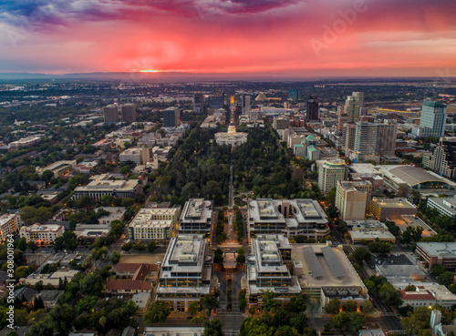 Fototapet Aerial images of downtown Sacramento