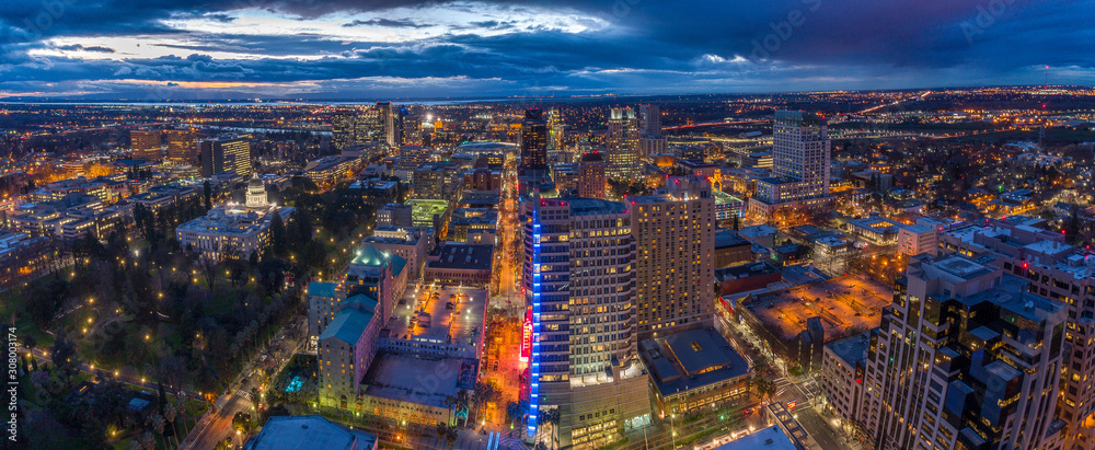 Fototapeta premium Aerial view of Sacramento
