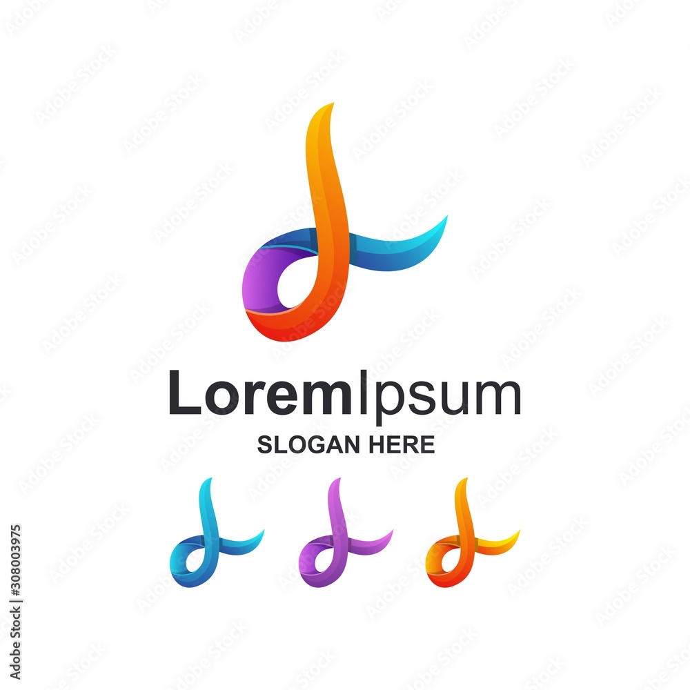 Naklejka premium colorful letter l logo design vector