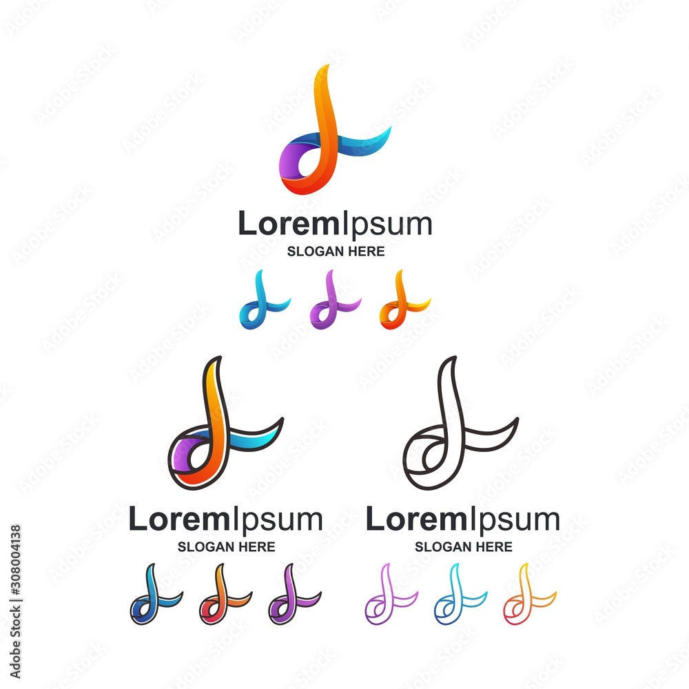 Naklejka premium colorful letter l logo design vector bundle