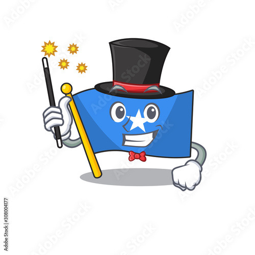 Cartoon character design of flag somalia Magician style