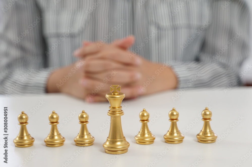 Business play with chess game. success management concept of business strategy and tactic challenge Business play with chess game. success management concept of business strategy and tactic challenge