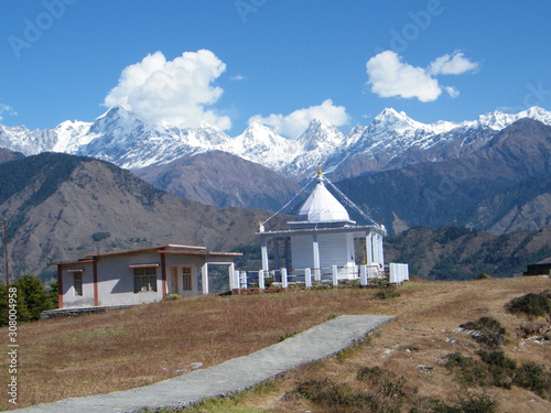 a famous temple situated in the base of great Himalayan snow peaks