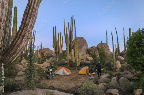 Dual sporting and camping in the desert photo