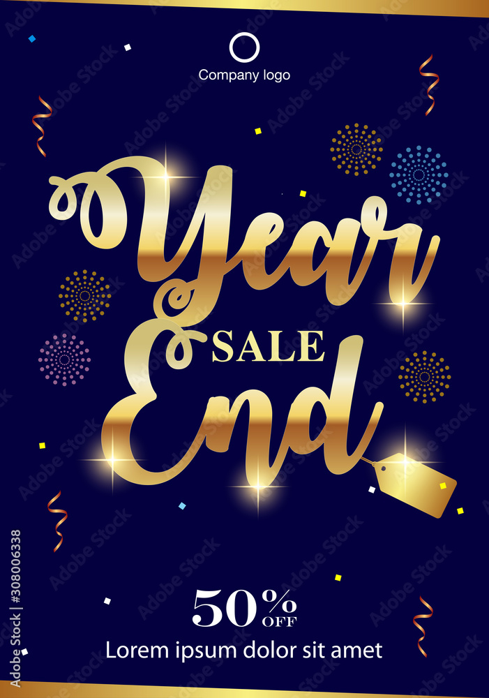 Fototapeta premium Year End Sale background. Year End sale banner design. vector illustration