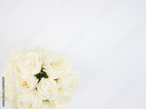 White roses isolated on white background © jittima