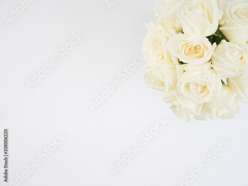 White roses isolated on white background © jittima