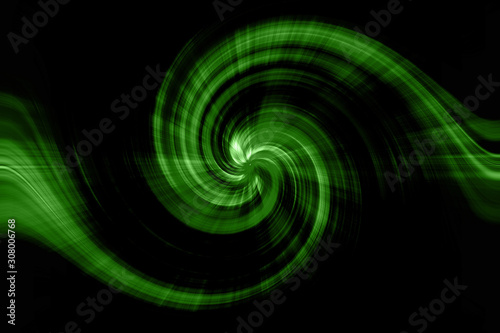 Abstract background green color with dark background line technology twist shape for textured surface.