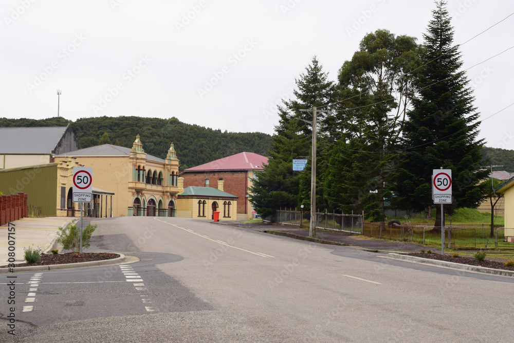 Main Street Deserted Town of Zeehan in Tasmania Main Street Deserted Town of Zeehan in Tasmania