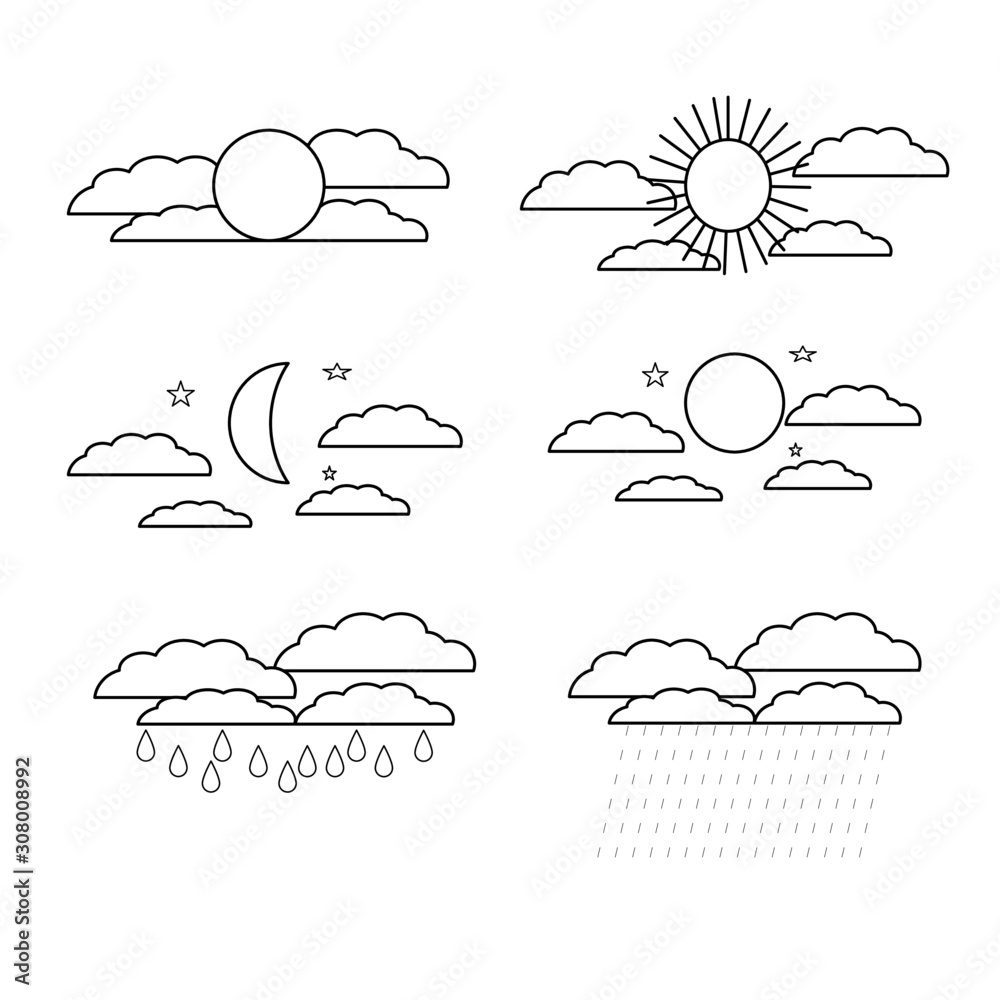 set of weather icons set of weather icons